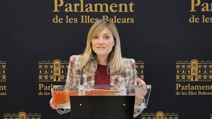 La portavoz de Ciudadanos en el Parlament, Patricia Guasp, durante la rueda de prensa.