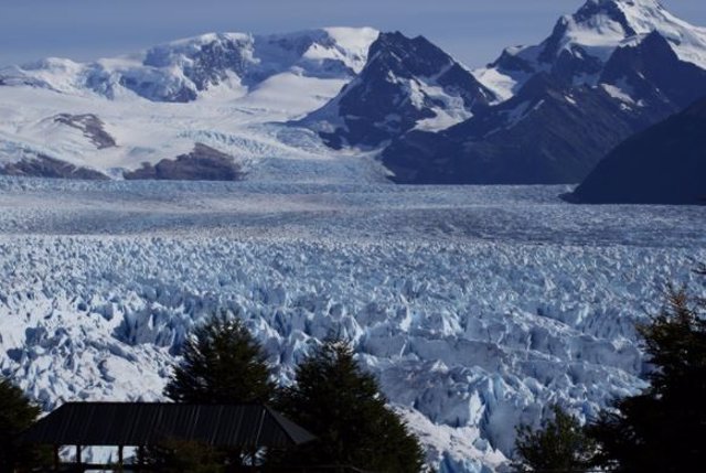 La superficie altamente agrietada del Glaciar Perito Moreno.