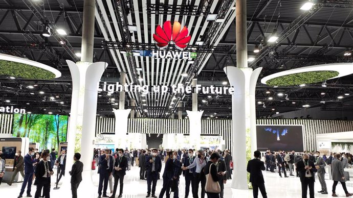 Stand de Huawei por el MWC 2022, dentro de Fira Barcelona