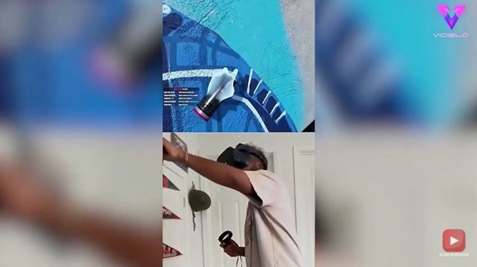Artista pinta grafitis a través de la realidad virtual