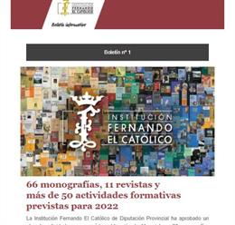 El objetivo del nuevo boletín de la Institución Fernando el Católico es difundir su actividad a toda la sociedad.