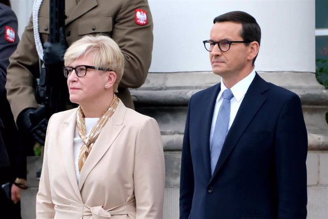 La primera ministra de Lituania, Ingrida Simonyte, y el polaco, Mateusz Morawiecki.
