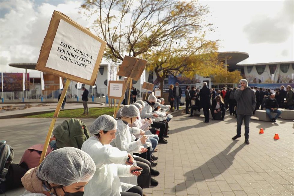 Protesta del Mobile Social Congress ante el Mobile World Congress.