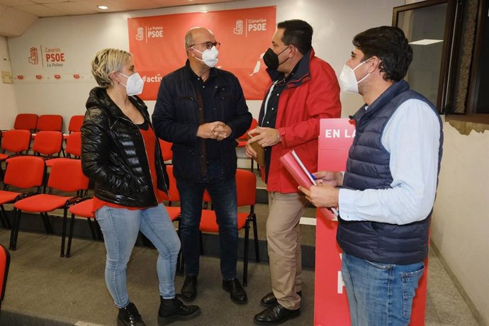 Integrantes del PSOE de La Palma, entre ellos, el actual delegado del Gobierno en Canarias,  Anselmo Pestana