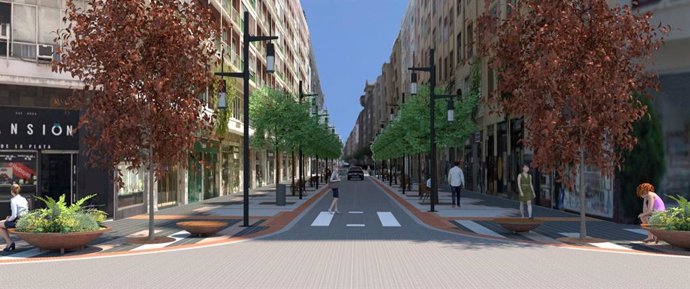 Infografía del proyecto de renovación de la calle Rodríguez Arias de Bilbao