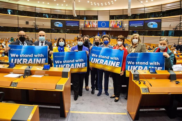Missatges de suport a Ucraïna al Parlament Europeu