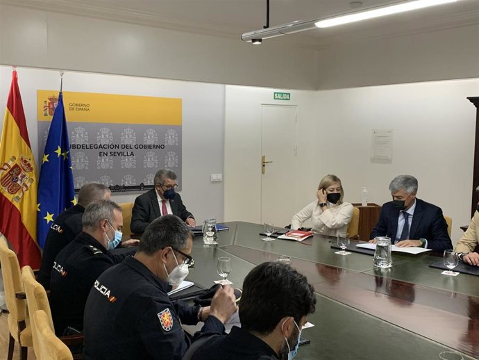 Dispositivo de seguridad de cara al partido de Copa entre el Betis y el Rayo Vallecano.