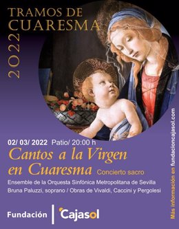 Cartel con un concierto de música sacra dentro de los Tramos de Cuaresma.