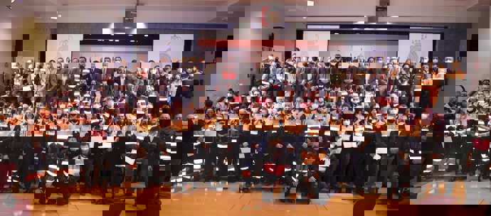 Asistentes al acto de reonocimiento de las agrupaciones de Protección Civil de la provincia.