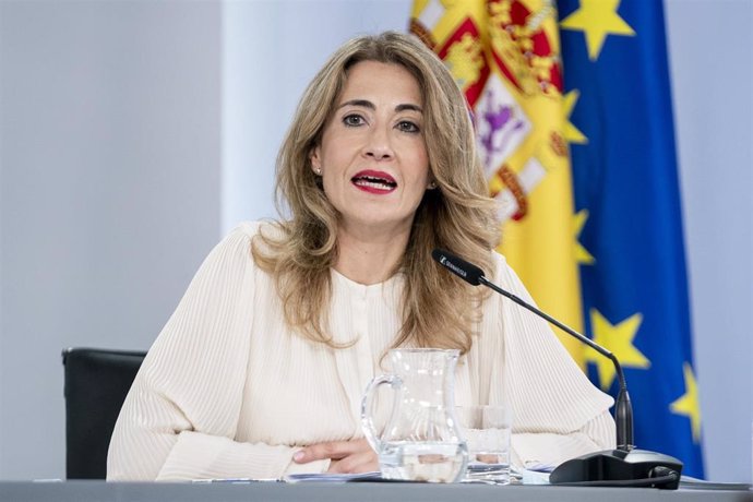 La ministra de Transportes, Movilidad y Agenda Urbana, Raquel Sánchez, este martes en la rueda de prensa del Consejo de Ministros.