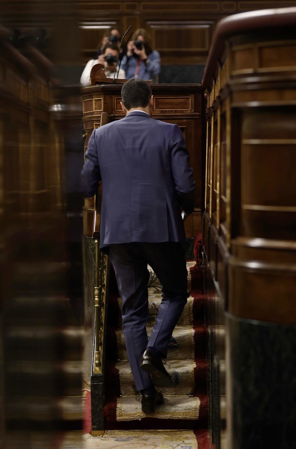 El presidente del Gobierno, Pedro Sánchez, en una sesión plenaria, en el Congreso 