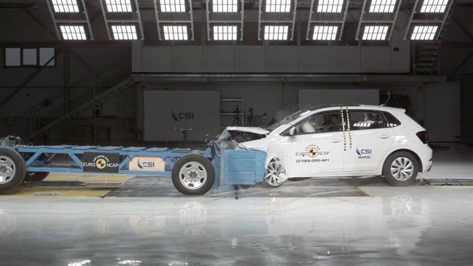 Archivo - Prueba de choque del Volkswagen Polo de Euro NCAP.