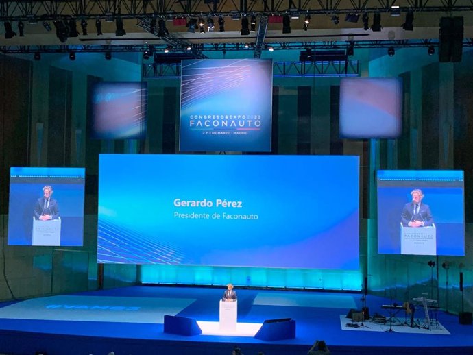 El presidente de la Federación de Asociaciones de Concesionarios de Automoción (Faconauto), Gerardo Pérez, en el Congreso de la organización.