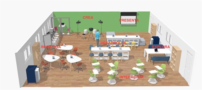 Infografía de la primera Aula del Futuro en el CPR de Cartagena