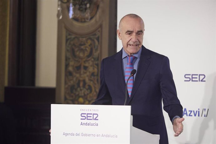 El alcalde de Sevilla, Antonio Muñoz, en el ciclo Agenda del Gobierno en Andalucía en el Hotel Alfonso XIII.