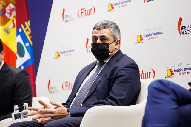 El Secretario General de la OMT, Zurab Pololikashvili, interviene en la presentación de Fitur 2022, en Ifema Madrid, a 11 de enero de 2022, en Madrid, (España).