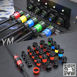 CNLINKOs new product, high waterproof rated YM series plastic circular industrial connectors