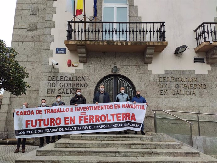 Trabajadores de Navantia Ferrol y Fene solicitan inversiones y mayor carga de trabajo al delegado del Gobierno, este miércoles