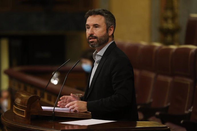 El coordinador de Cs en la provincia de Málaga y diputado nacional, Guillermo Díaz Gómez, en el Congreso de los Diputados