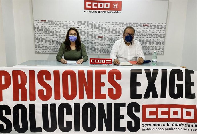 La secretaria general de CCOO en Instituciones Penitenciarias, Silvia Fernández; y el responsable de Salud Laboral y Negociación Colectiva de CCOO en Instituciones Penitenciarias, José María López