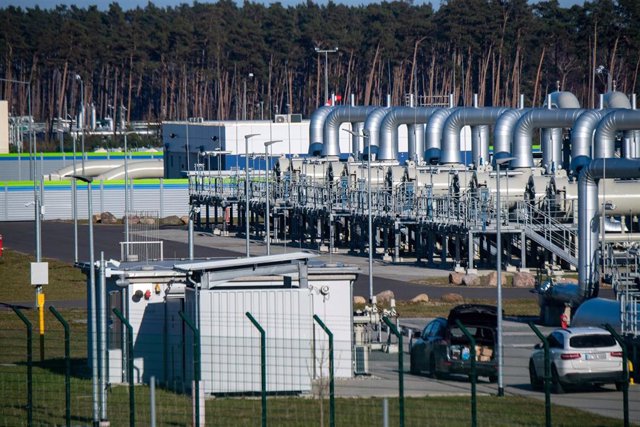 28 February 2022, Mecklenburg-Western Pomerania, Lubmin: Ageneral view of the natural gas receiving and transfer stations of the long-distance gas pipeline Eugal (European gas connection pipeline). This pipeline transports the gas to the Czech Republic