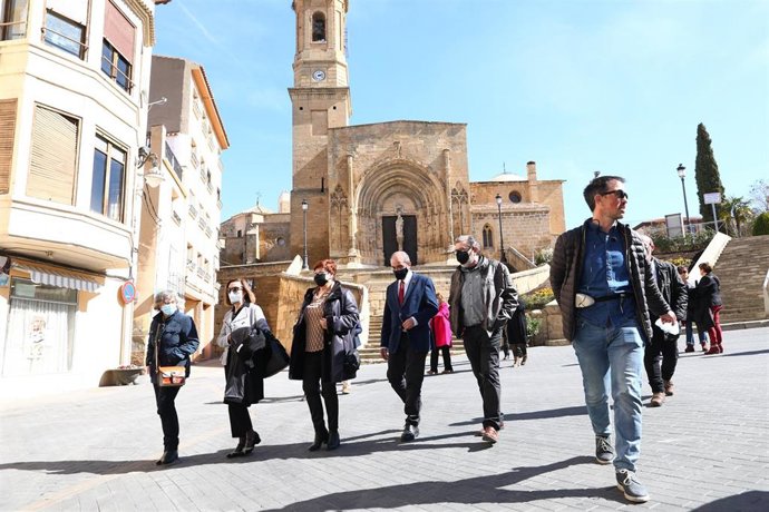 Javier Lambán en su visita a Caspe.