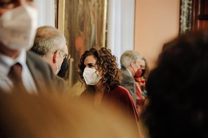 La ministra de Hacienda, María Jesús Montero, en el acto en el que ha recibido el Libro Blanco del comité de personas expertas para la reforma del sistema tributario, en el Ministerio de Hacienda, a 3 de marzo de 2022, en Madrid 