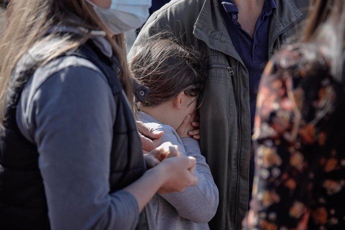 Una niña de una familia ucraniana a la que el conflicto bélico les pilló en Madrid y están acogidos en el Centro de Acogida Las Caracolas, a 2 de marzo de 2022, en Madrid (España). 