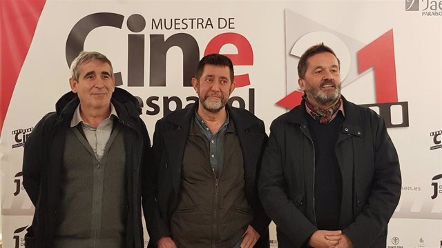 Ignacio Garuti, Gustavo Zazo y Alberto Pascual, en la presentación de 'Estos muros' en la Muestra de Cine Español Inédito en Jaén