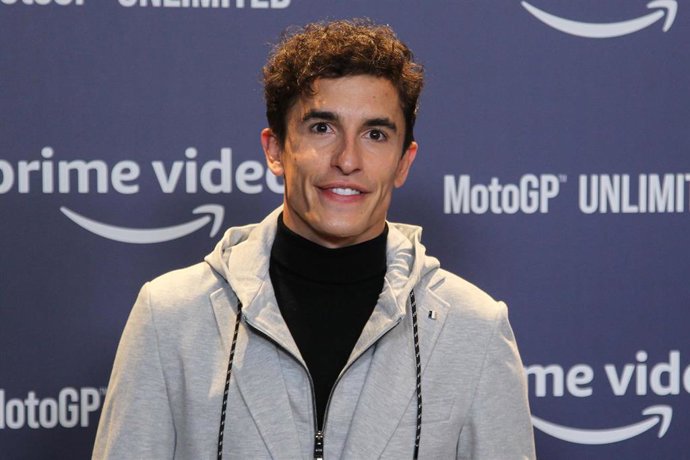 Marc Marquez, MotoGP rider, attends during the photocall of the premiere of the "MotoGP Unlimited" film celebrated at Cine Capitol Gran Vía on February 16, 2022, in Madrid, Spain.