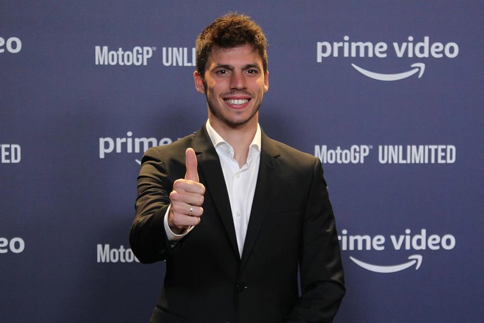 Joan Mir, MotoGP rider, attends during the photocall of the premiere of the "MotoGP Unlimited" film celebrated at Cine Capitol Gran Vía on February 16, 2022, in Madrid, Spain.