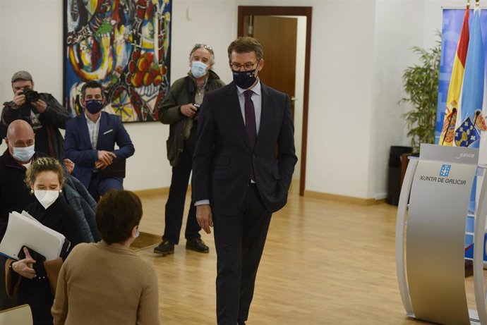 El presidente de la Xunta de Galicia, Alberto Núñez Feijóo, preside la reunión del Consello de la Xunta de Galicia.