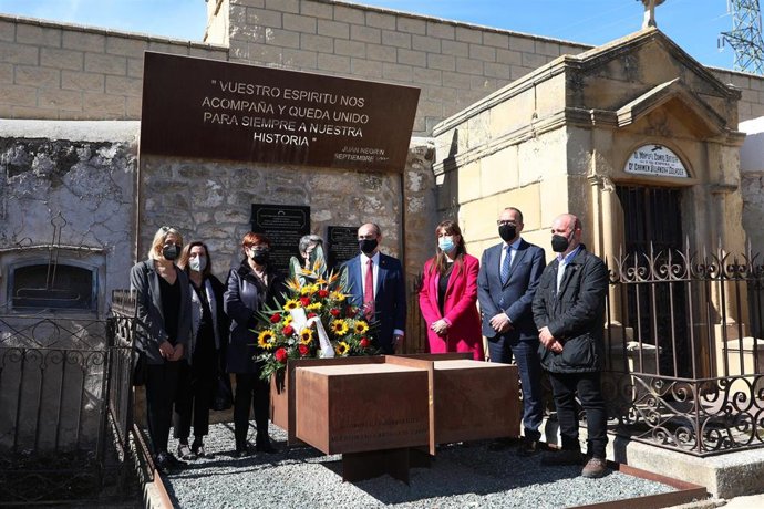 El presidente del Gobierno de Aragón, Javier Lambán, ha conmemorado el Día de la Memoria Democrática en Caspe.