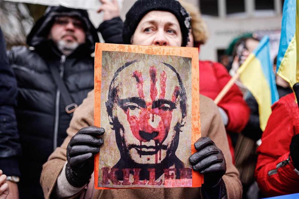 Protesta en Eslovenia por la invasión rusa de Ucrania
