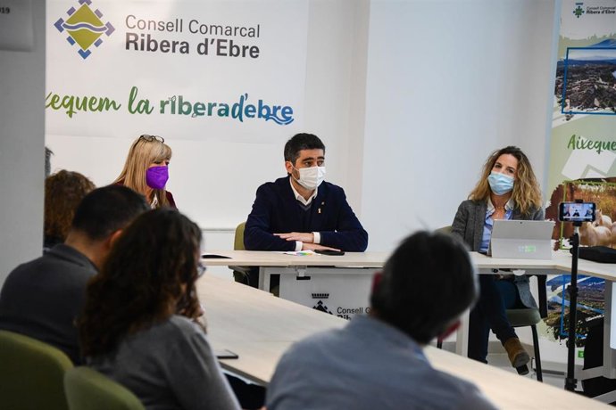 El vicepresidente y conseller de Políticas Digitales y Territorio de la Generalitat, Jordi Puigneró, durante la presentación del plan.