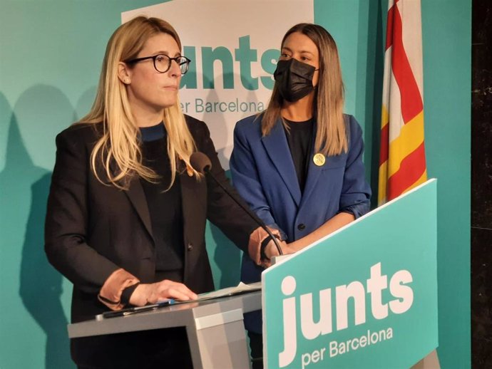 La líder de Junts en el Ayuntamiento de Barcelona, Elsa Artadi, y la portavoz de la formación en Madrid, Míriam Nogueras.