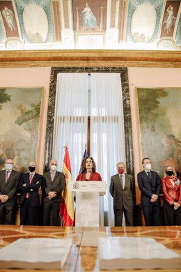 La ministra de Hacienda, María Jesús Montero, interviene en el acto en el que ha recibido el Libro Blanco del comité de personas expertas para la reforma del sistema tributario, en el Ministerio de Hacienda, a 3 de marzo de 2022, en Madrid (España). Mon