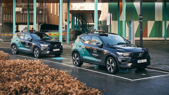 Wireless Taxi Stand with Volvo XC40 at Lindholmen Science Park, Gothenburg, Sweden