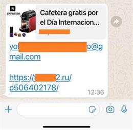 Engaño en Whatsapp