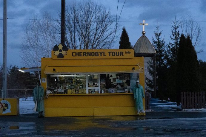Tienda de recuerdos en la zona de exclusión de Chernóbil.