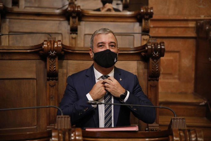 Archivo - El primer teniente de alcalde de Barcelona y líder del PSC en la ciudad, Jaume Collboni, en un pleno extraordinario telemático del Ayuntamiento de la Ciudad, a 15 de septiembre de 2021, en Barcelona, Catalunya (España). 
