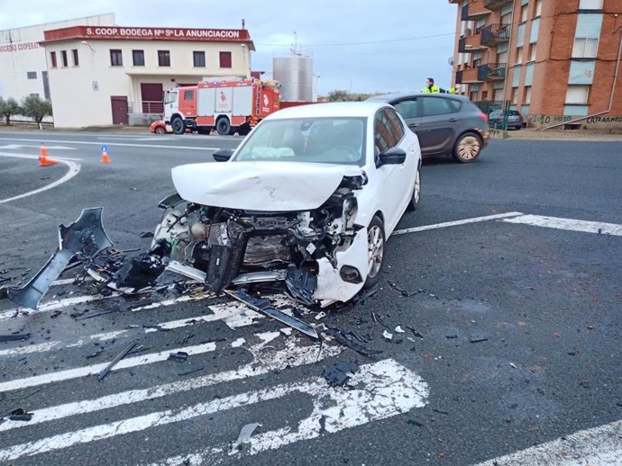 Estado del vehículo tras el accidente en la N-232
