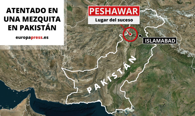 Ubicación del atentado en Pakistán