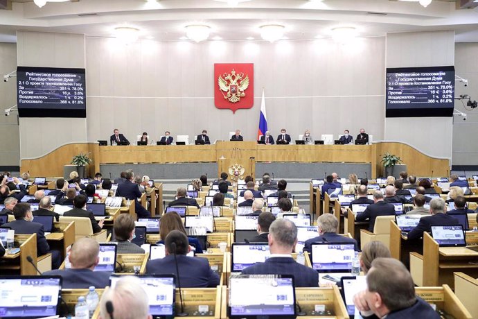 Sesión de la Duma o Cámara Baja del Parlamento ruso