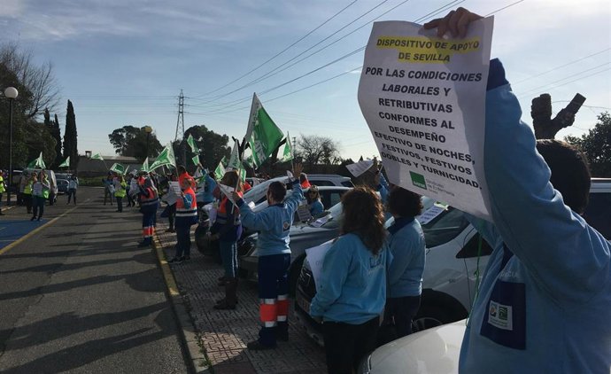 Protesta Urgencias Distrito Sevilla 5 de marzo de 2020.