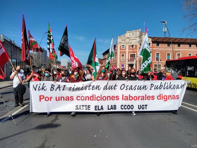 Manifestación sindicatos de Osakidetza en Bilbao el pasado día 28