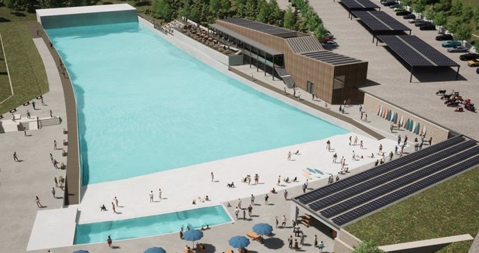 La recreación de la futura piscina de olas artificiales de Sabadell