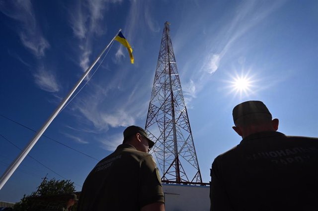 Una torre de comunicacion en Lugansk