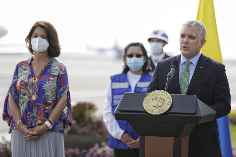 Iván Duque, presidente de Colombia, durante un acto oficial