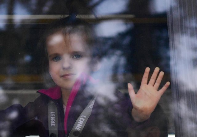 Una niña refugiada ucraniana. 